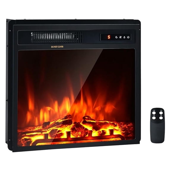 18" Electric Fireplace Insert Heater, Wall Recessed/Mounted Fire Places Electric Fireplace with , 2 Modes Heat, 9H Timer, 5 Brightness, 750/1500W Freestanding Fireplace