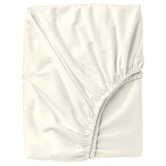 18" Extra Deep Pockets Fitted Sheet Only - Short King Size, Ivory Color 300-Thread-Count Egyptian Cotton 1-PC Bottom Fitted Sheet