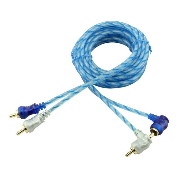 18 FT. Premium RCA Gold Plated Spiral Twist Male to Male Audio Cable 2 Channel