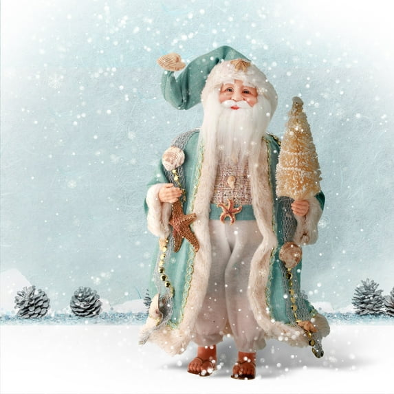 18" Fabric Under The Sea Santa