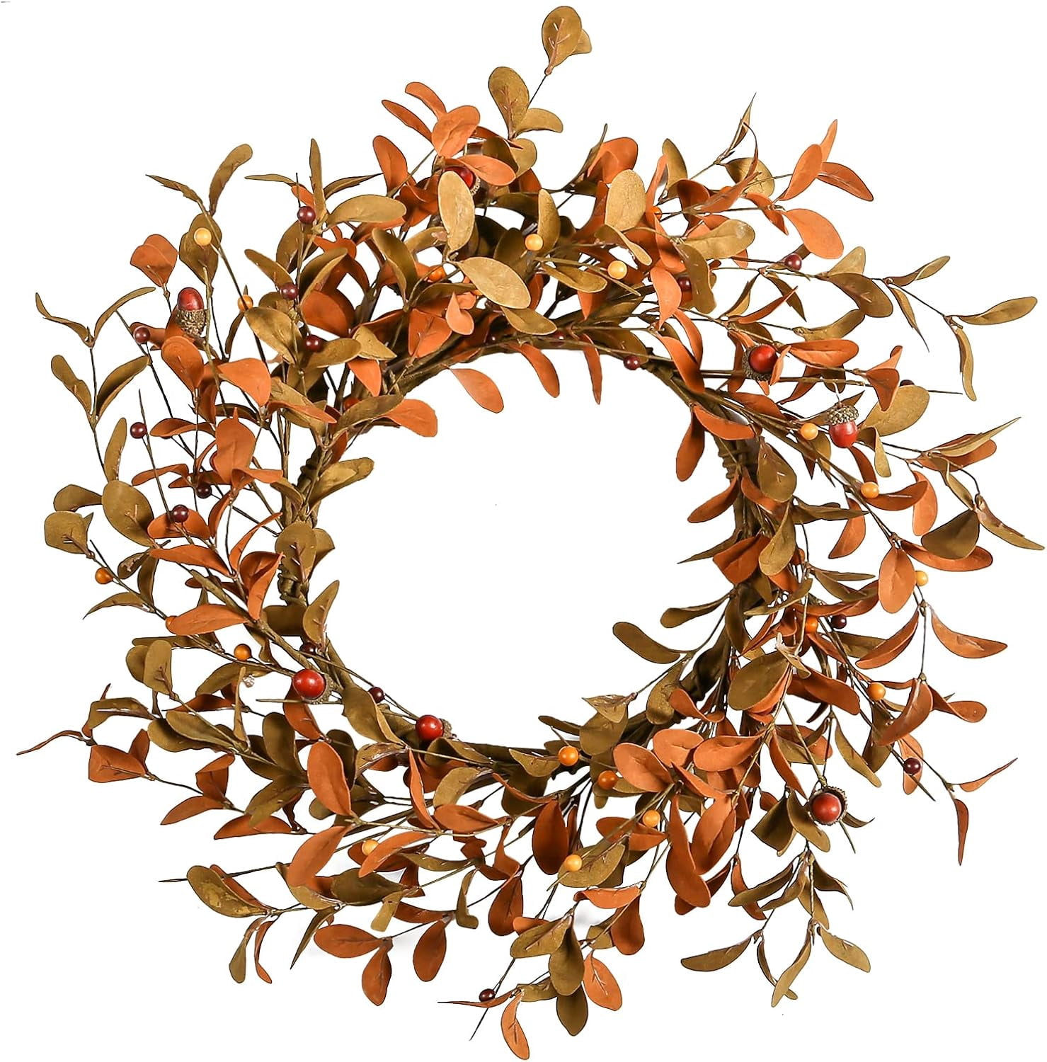 18" Fall Wreaths for Front Door, Artificial Autumn Wreath, Fall Door ...