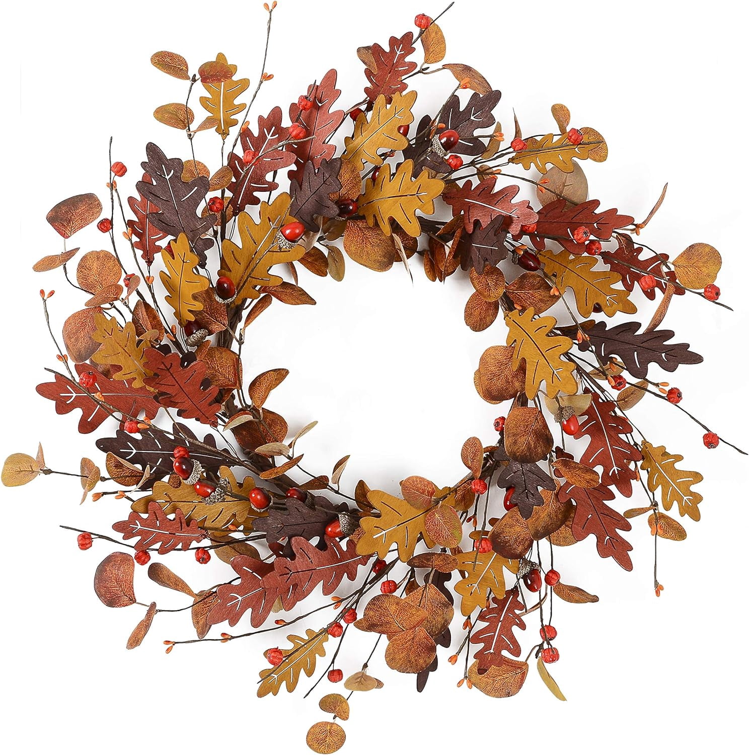 18" Fall Wreaths for Front Door, Artificial Autumn Wreath, Fall Door ...