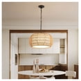 thumbnail image 1 of 18" Farmhouse Pendant Light, Woven Jute Rope Chandelier, Adjustable Height, E26 Socket, Boho Ceiling Light Fixture for Dining Room, Bedroom - Bulb Not Included, 1 of 6