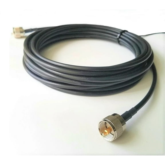 18' Feet Coaxial RF Radio Antenna Cable Jumper Assembly RG58 Double Shield With UHF Male PL259 Connectors For CB HAM Antenna Installations
