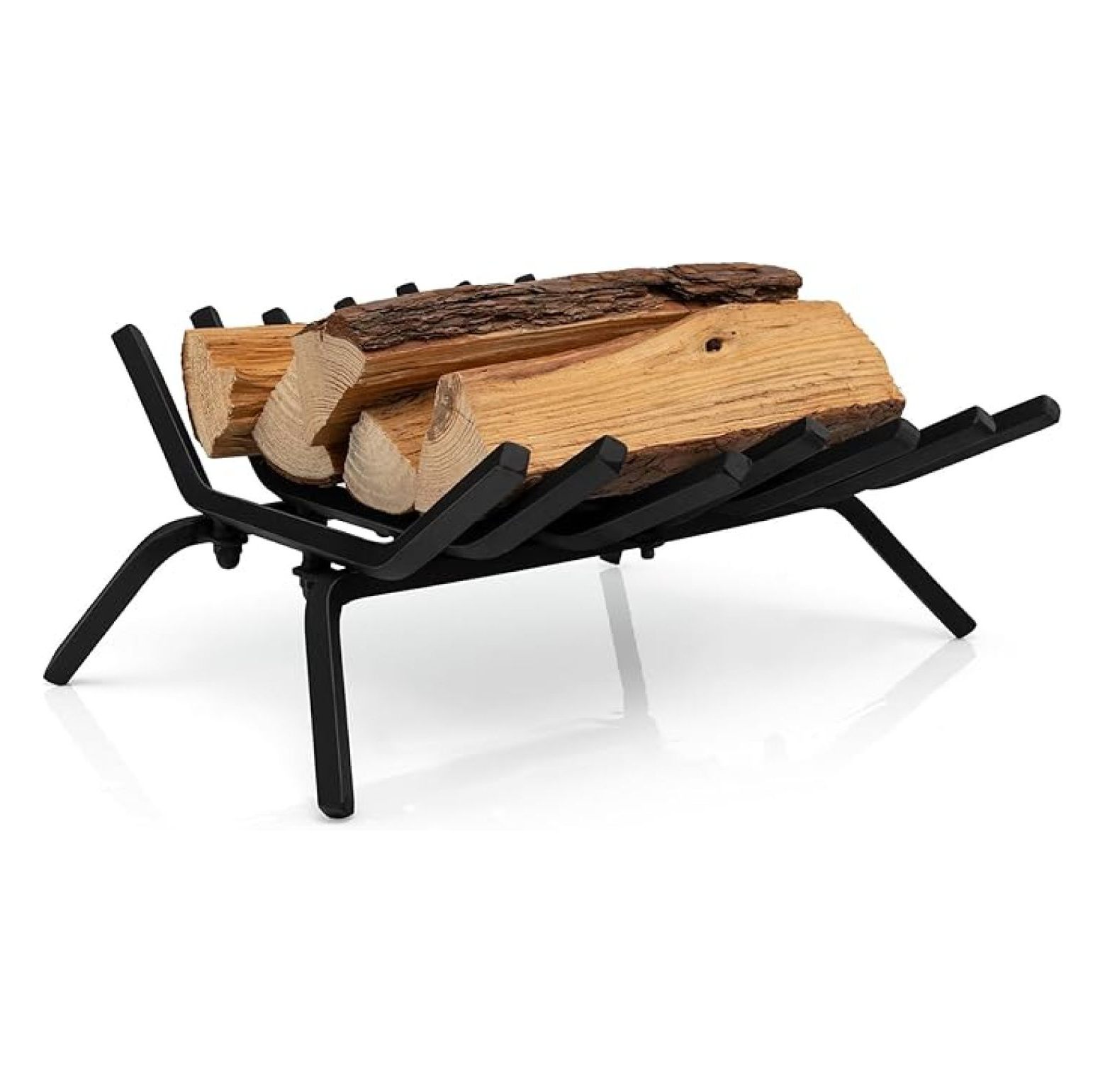 18’’ Fireplace Grate, Heavy Duty Firewood Log Burning Holder w/ 7 Solid