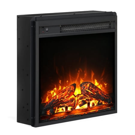 18'' Fireplace Heater, Electric Fireplace Freestanding , Black