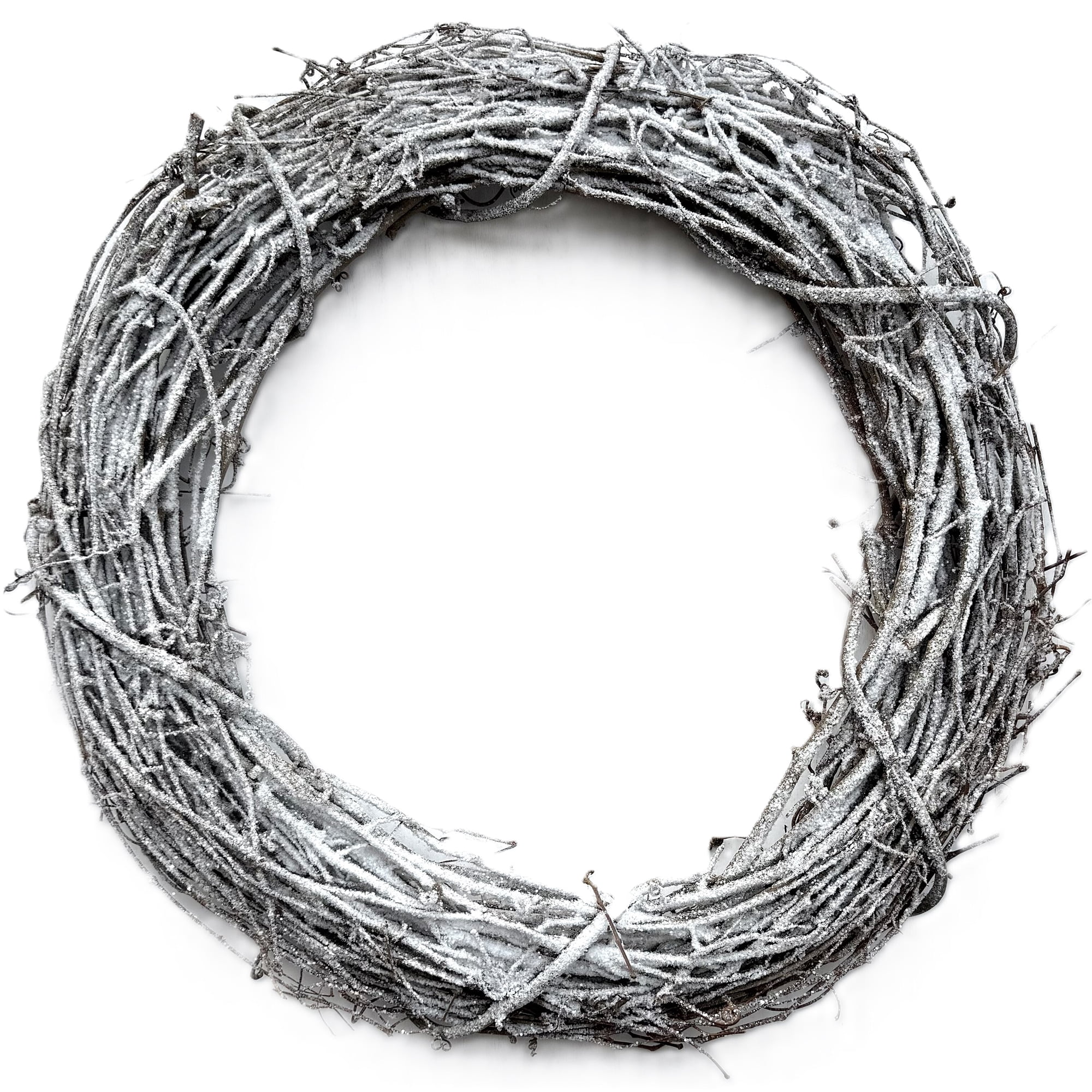 Kraft Lane: 18" Flocked Grapevine Wreath - Snow - DIY Craft Projects, Handcrafted, In-Outdoor Decoration, Behr Paint, Seasonal-Holiday-Event-Home