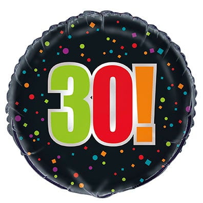 18" Foil Birthday Cheer 30th Birthday Balloon