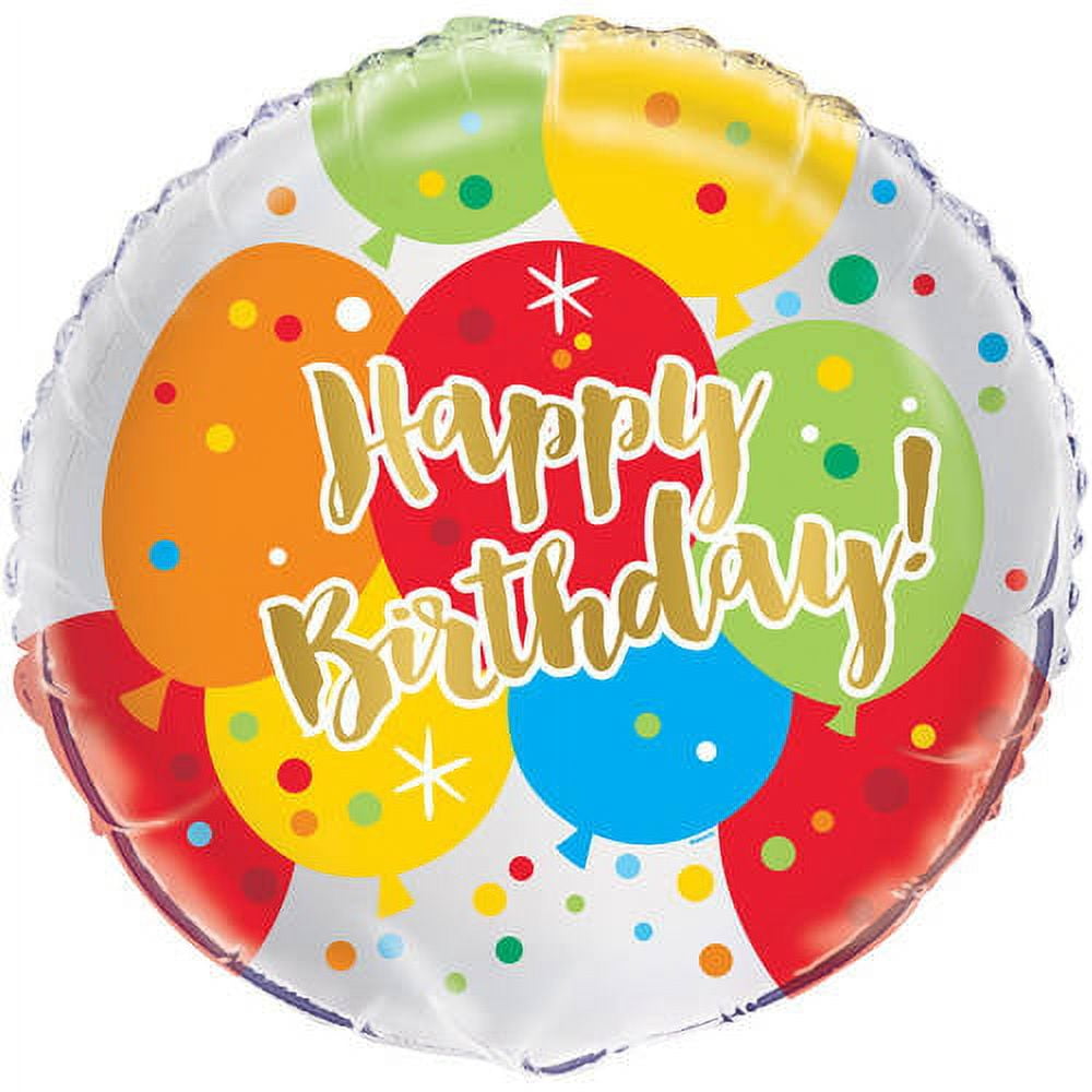 See Thru Orbz Rainbow-fetti Happy Birthday Balloon