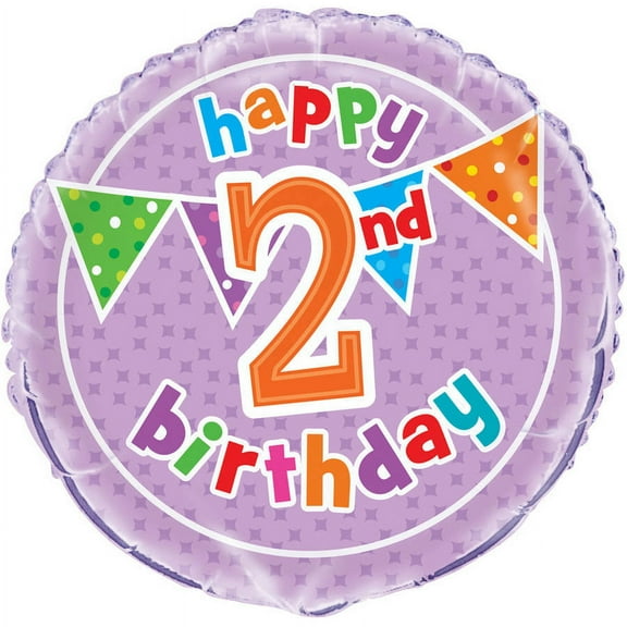 18" Foil Polka Dot 2nd Birthday Balloon