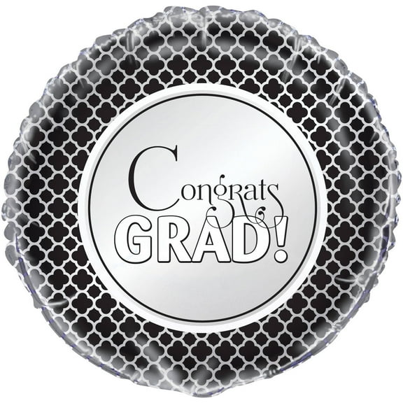 18" Foil Quatrefoil Graduation Balloon