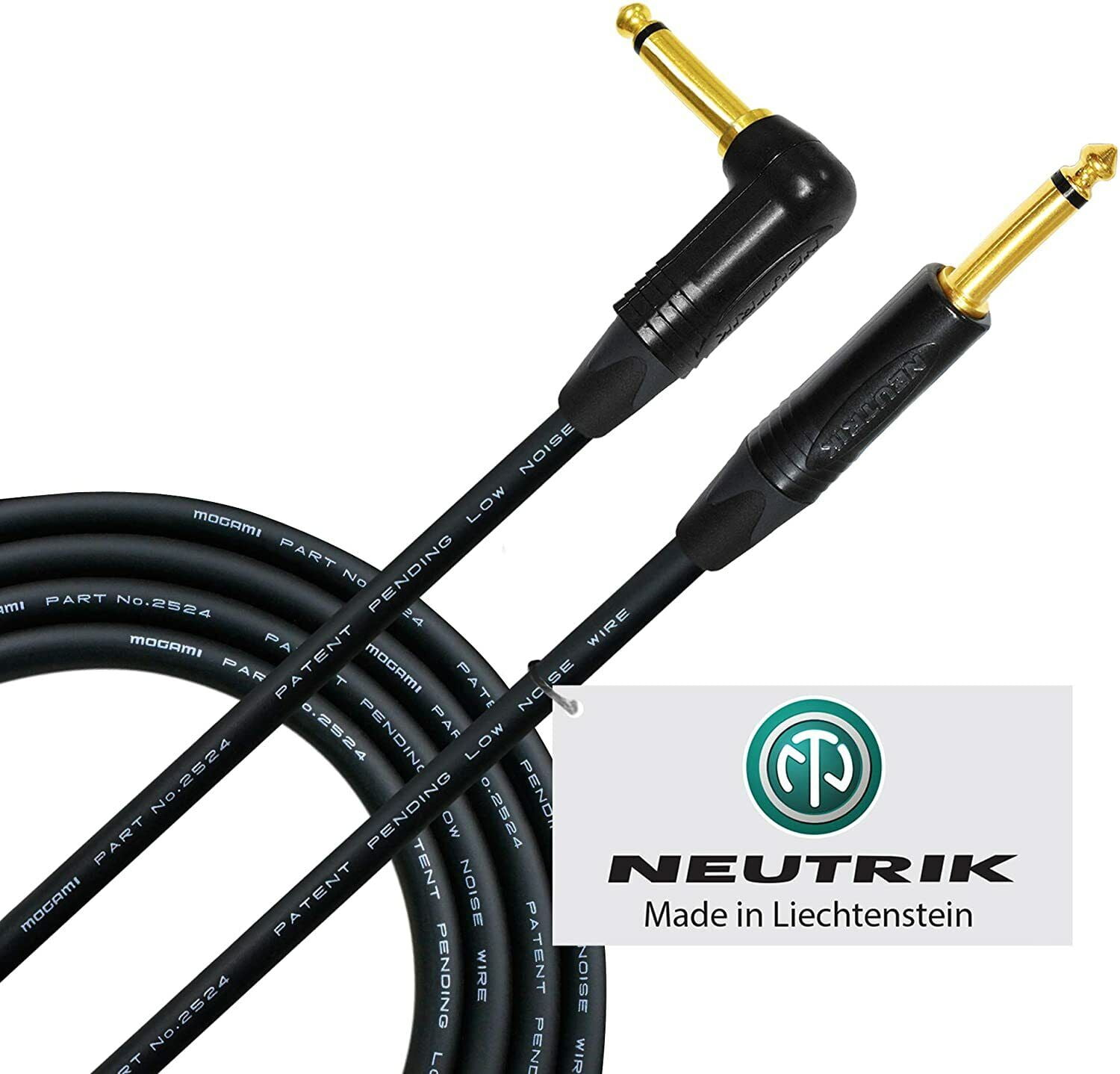 18 Foot - Mogami 2524- Guitar Bass Instrument Cable Genuine Neutrik connectors