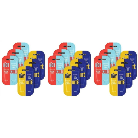 18 Freeman Day & Night + Hot & Cold Face Mask Variety Set, Purifying Moisturizer