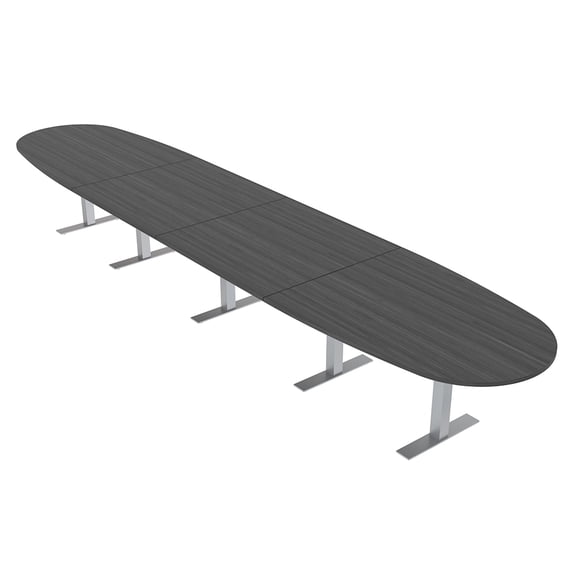 18 Ft Boat Oval Modular Boardroom Table Metal T-Bases Electrical Units