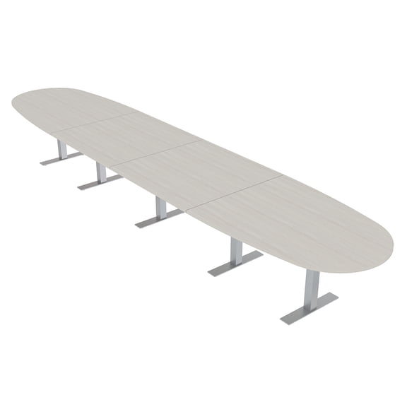 18 Ft Boat Oval Modular Boardroom Table Metal T-Bases Electrical Units