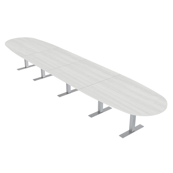 18 Ft Boat Oval Modular Boardroom Table Metal T-Bases Electrical Units