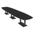 thumbnail image 1 of 18 Ft Modular Arc Boat Conference Table Double Black Bases w/Electric, 1 of 5