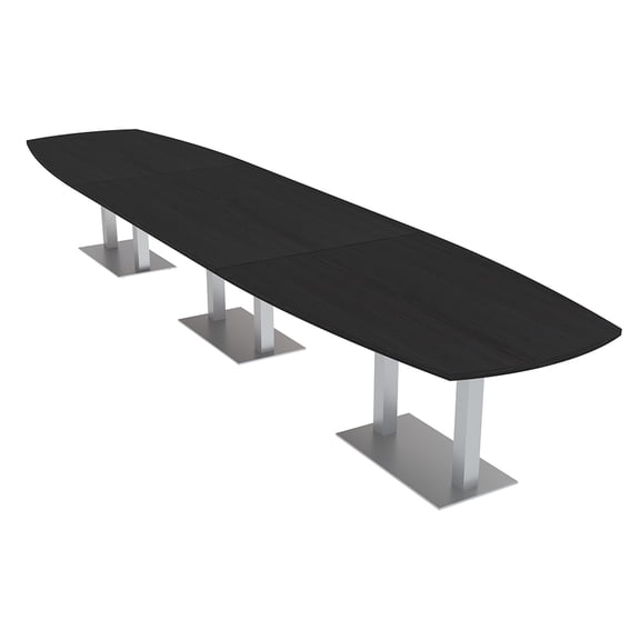 18 Ft Modular Arc Boat Conference Table Square Metal Bases w/Electric