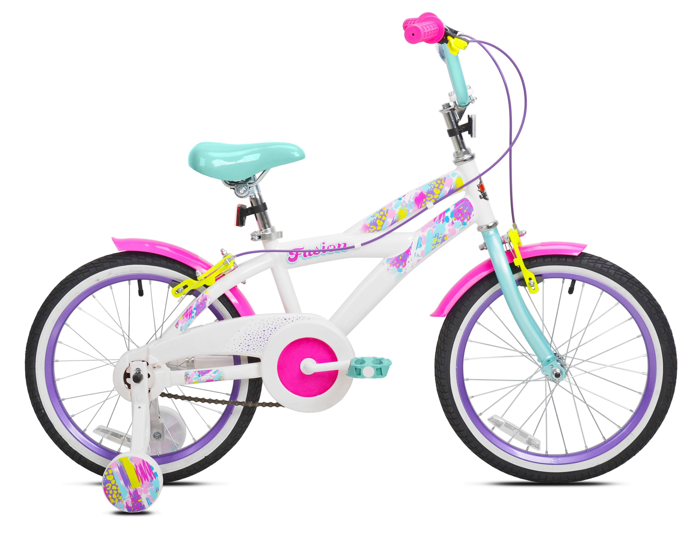 18" Fusion, Girls Training Wheel Bicycle, Multicolor