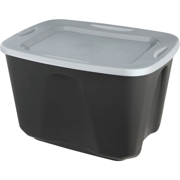 Homz Storage Tote - Stackable Plastic, 18 Gallon, Black — Home & Garage Storage, Stackable Design