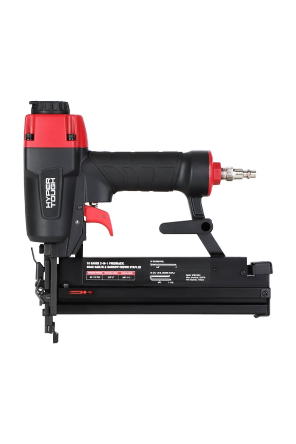18 Gauge 2-in-1 Pneumatic 2-inch Brad Nailer and 1/4-inch Narrow Crown Stapler