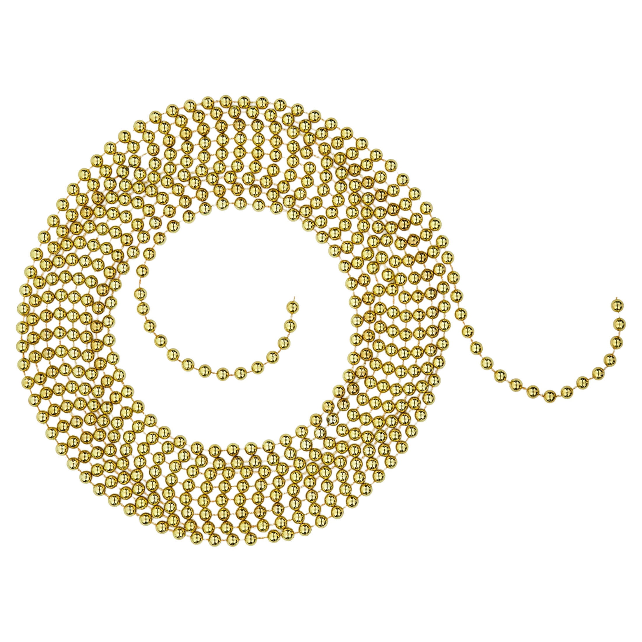 Plastic Metallic Bead Christmas Garland, Gold, 18', by Holiday Time