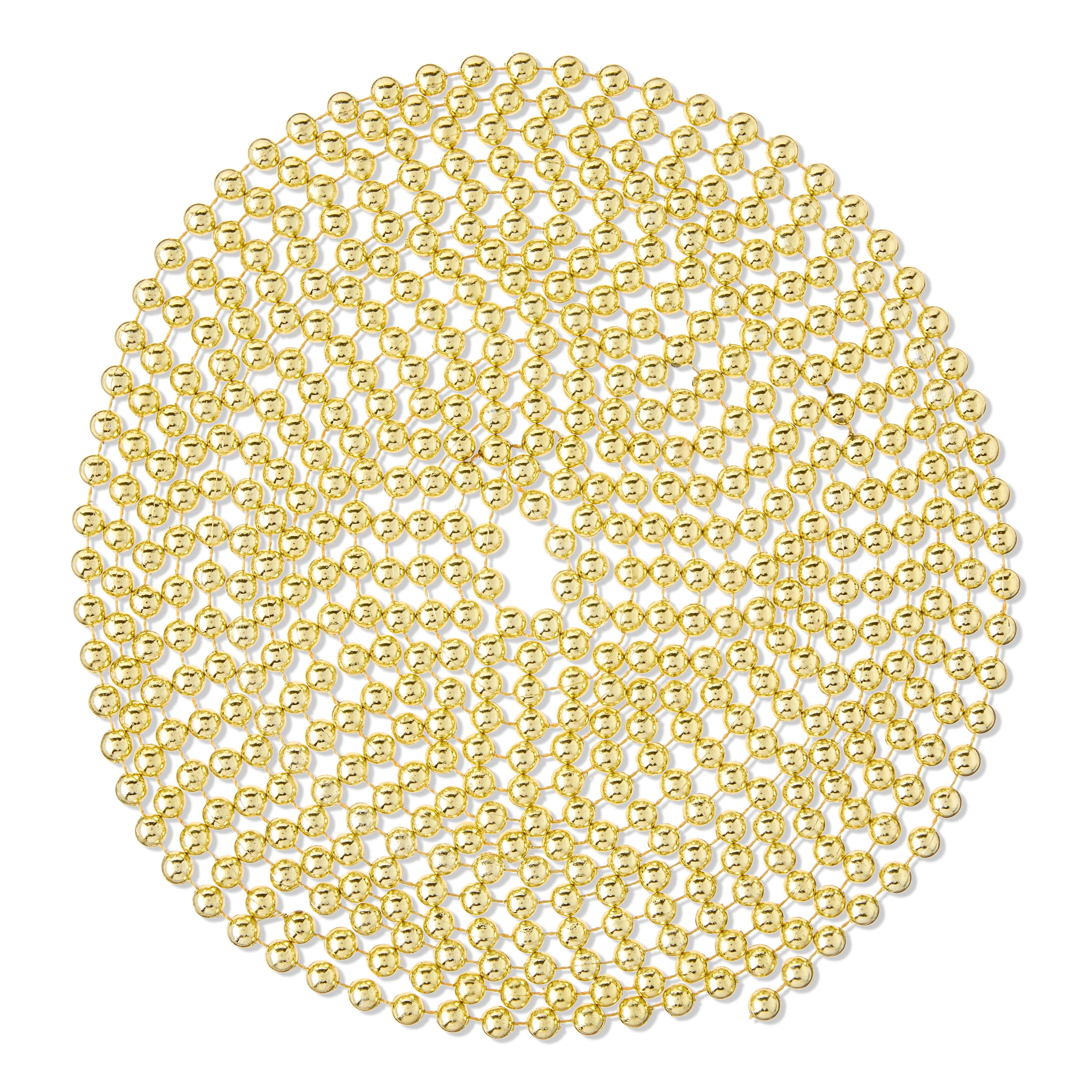 Plastic Metallic Bead Christmas Garland, Gold, 18', by Holiday Time