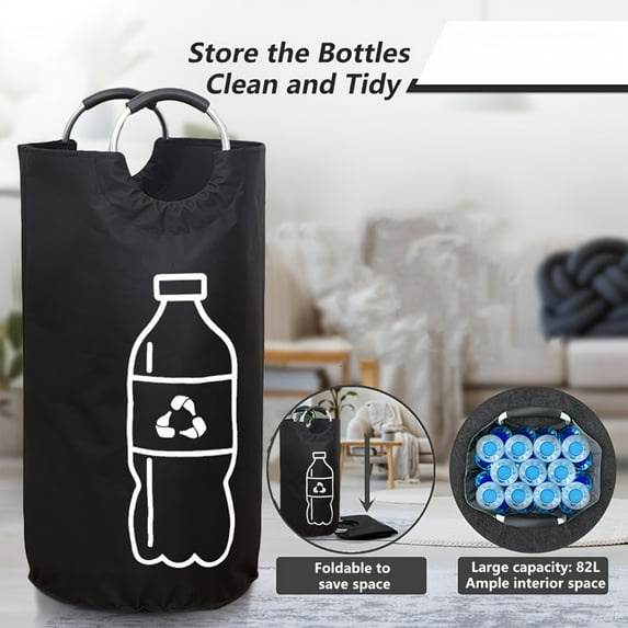 18 Gallon Large Capacity Foldable Recycling Bin Equipped Handles Cylindrical Open-Top Design, Multi-Purpose Storage Basket