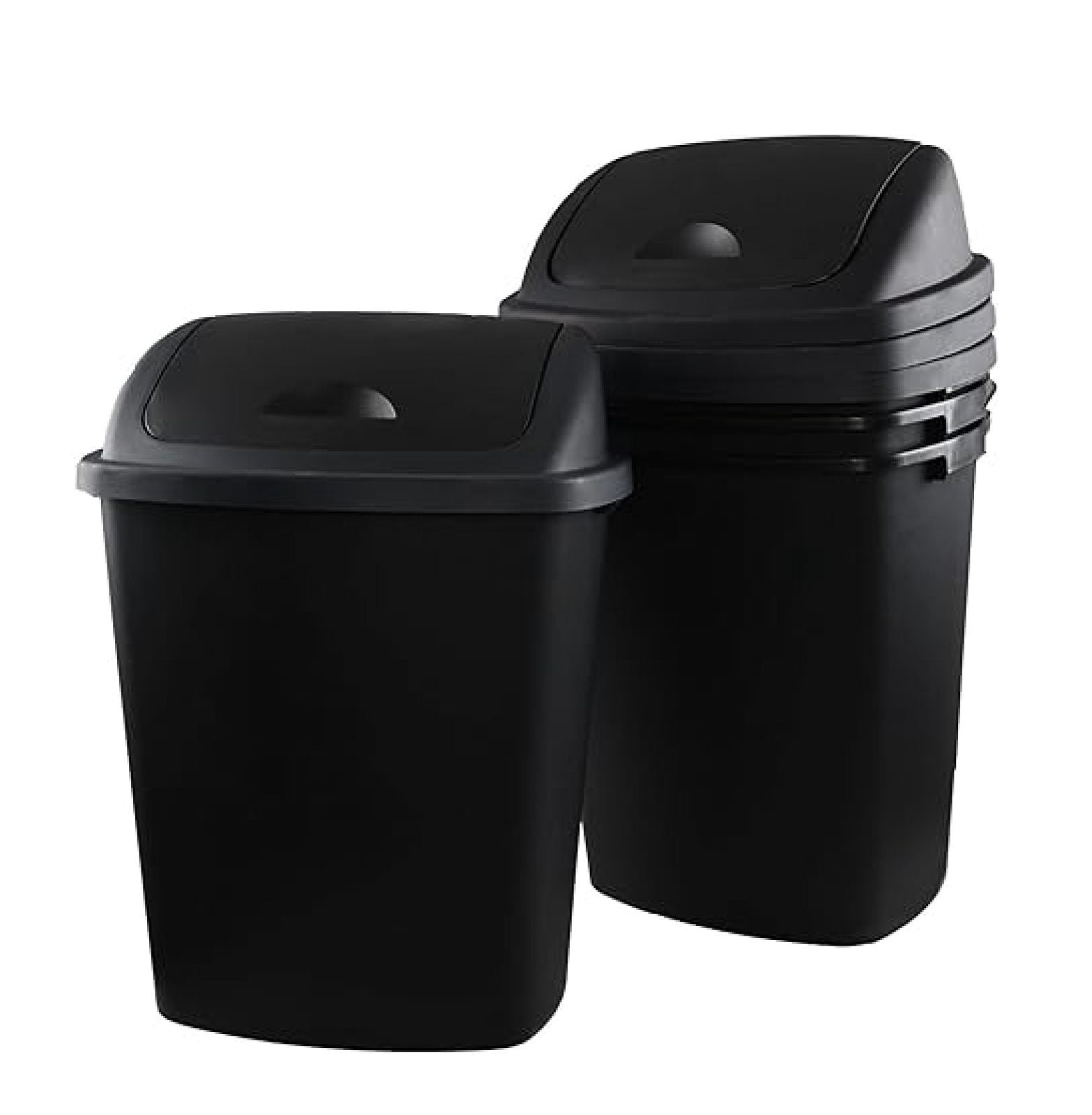 18 Gallon Large Plastic Kitchen Trash Can with Lid, 4 Pack Tall Kitchen ...