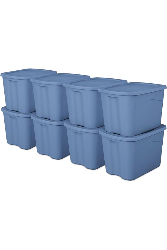 18-Gallon Plastic Storage Bins with Snap-on Lids – 8-PACK, Home Organization Essential