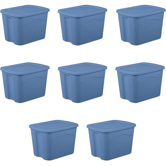 18-Gallon Plastic Storage Bins with Snap-on Lids 8-PACK, Home Organization Essential