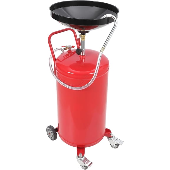 18 Gallon Steel Waste Oil Drain Tank, Portable Oil Recovery Pan with Wheels, Heavy Duty Oil Change Container for Automotive Repair, Garages, Workshops