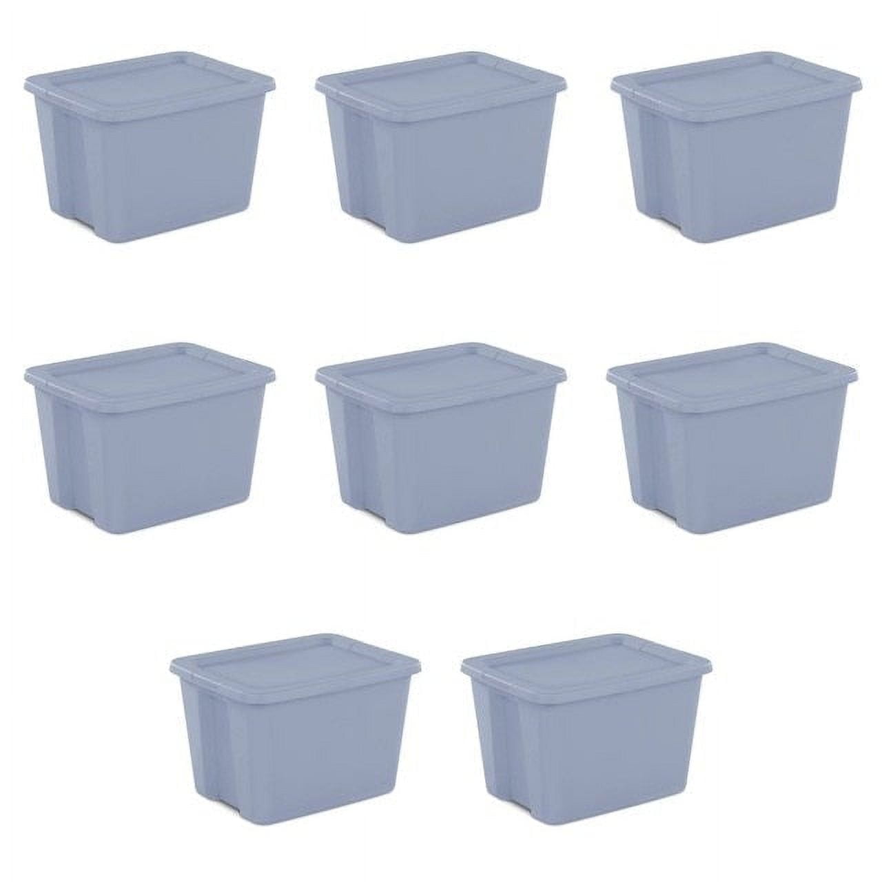 Sterilite 18 Gallon Plastic Tote Box, Set of 8, Stackable, Closet ...
