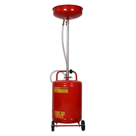 18 Gallon Waste Oil Drain Tank for Easy Fluid Evacuation - Adjustable Height, Stable Mobility, Large Funnel, No Mess - Perfect for Motor Oil, Transmission Fluid, and Coolant Removal