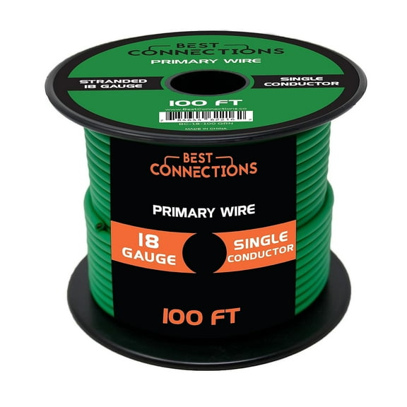 18 Gauge 100 Feet Audiopipe Primary Power Wire Remote Car Audio Home (Green)