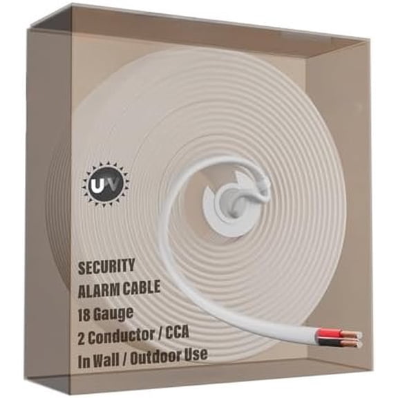 18 Gauge 2 Conductor Low Wire 500 Ft, 18 AWG CL2 Red Black CCA Hook up 12V/24V DC Bell Wire,Flexible Easy-Pull Box Outdoor for , Systems,Speaker Audio-White