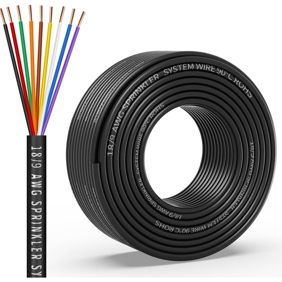 18 Gauge 9 Conductor Sprinkler System Wire 50 Ft