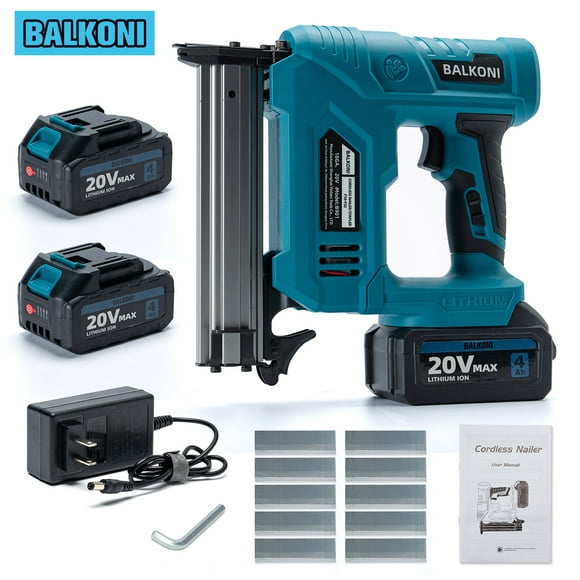 18 Gauge Electric Nail Gun, F32 Cordless Nail Gun With Battery 4.0Ah X 2 & A Charger, 1000pcs Nails, Bump&Sequential Mode, Around180 Nails/min, Cordless Brad Nailer For DIY Project Home Made Project