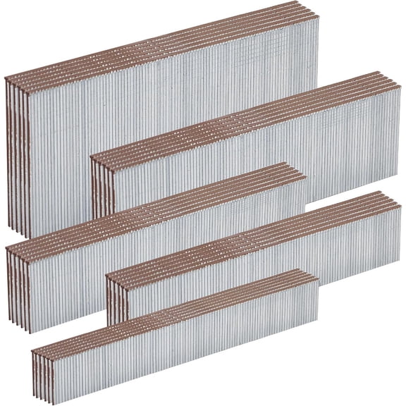 18 Gauge Galvanized Brad Nails Brown T- 5 Sizes 1500-Pack (5/8"+3/4"+1"+1-1/4"+2"),300 per size, Size Project Pack, for Pneumatic, Electric 18GA Brad Nailer