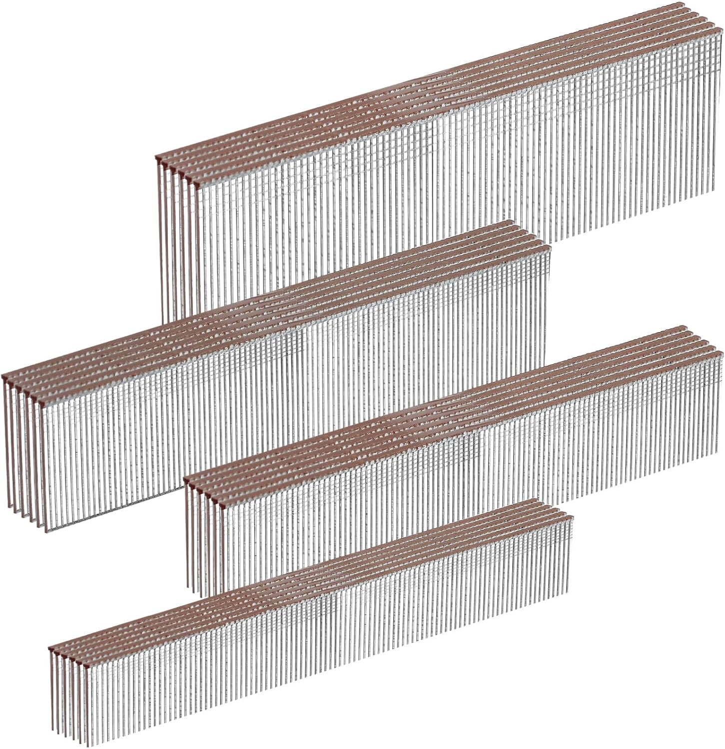 18 Gauge Galvanized Brad Nails Brown T-head 4 Sizes 4000-Pack (5/8"+3/4"+1"+1-1/4"),1000 per size, Assorted Size Project Pack, for Pneumatic, Electric 18GA Brad Nailer Gun