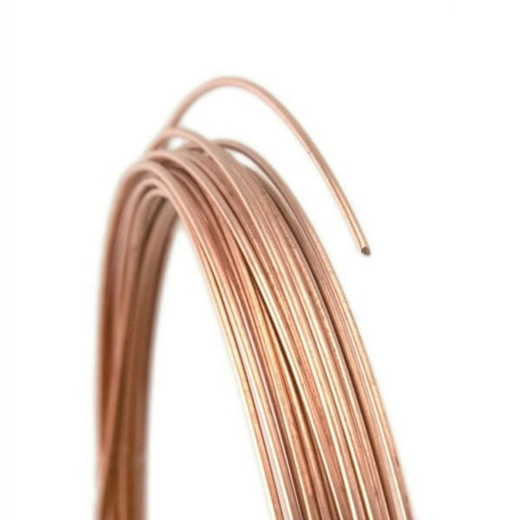 18 Gauge Round Half Hard 14/20 Rose Gold Filled Wire 25FT