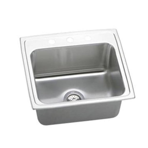 18 Gauge Stainless Steel 22 x 19.5 x 10.125 in. Single Bowl Top Mount Kitchen Sink
