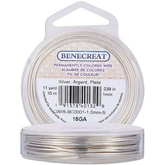 18-Gauge Tarnish Resistant Silver Coil Wire, 33-Feet/11-Yard