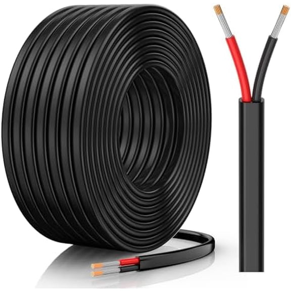 18 Gauge Wire, 18 AWG 2 Conductor Electrical Wire, Flexible/- Tinned Copper/Stranded PVC 18/2 Cord for Automotive, Marine, Strips, Solar, RV, Lighting (30FT)