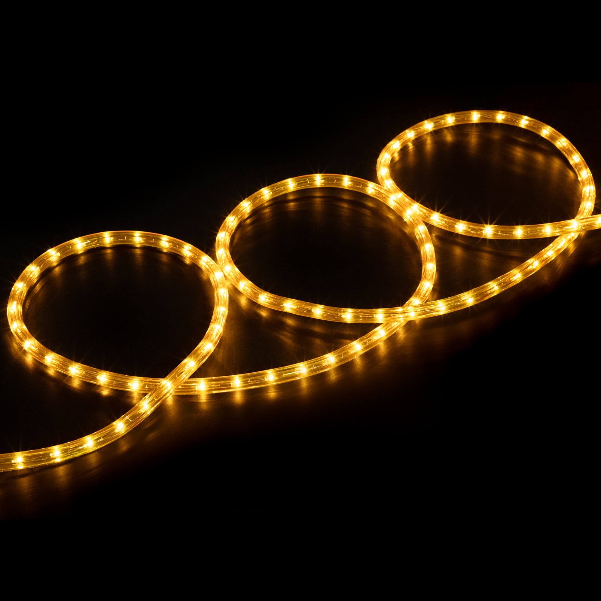18' Gold Indoor/Outdoor Christmas Rope Lights - 1" Bulb Spacing