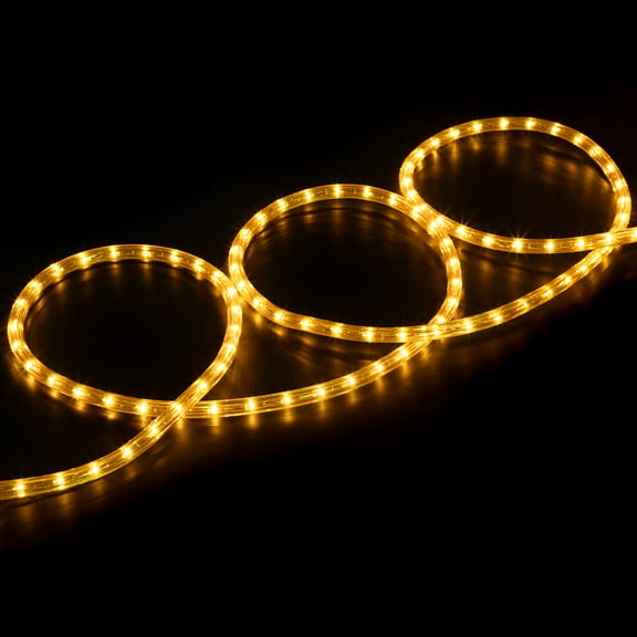 18' Gold Indoor/Outdoor Christmas Rope Lights - 1" Bulb Spacing