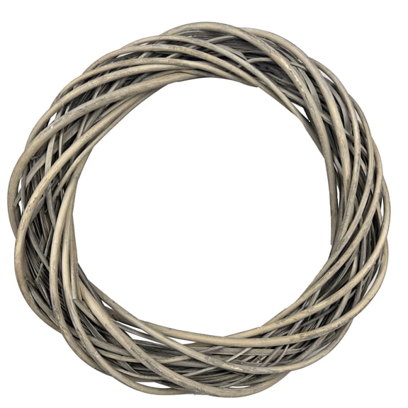 18" Gray Rattan Wreath by Ashland - Ready-to-Decorate Rustic Home Decor for Weddings - Birthdays - Parties - and Holidays - 1 Pack