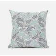 thumbnail image 1 of 18â Gray Turquoise Boho Paisley Suede Throw Pillow, 1 of 2