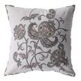 thumbnail image 1 of 18â€ Gray White Wildflower Zippered Suede Throw Pillow, 1 of 3