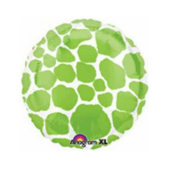18" Green Giraffe Round Jungle Safari Mylar Balloon
